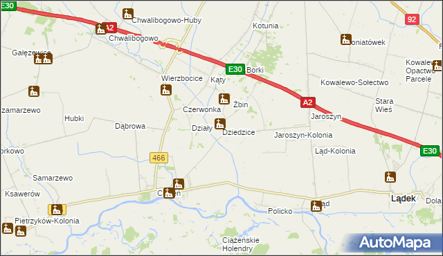 mapa Dziedzice gmina Lądek, Dziedzice gmina Lądek na mapie Targeo
