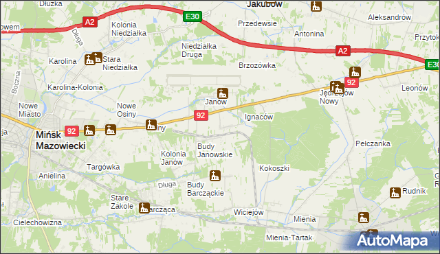 mapa Dziękowizna, Dziękowizna na mapie Targeo