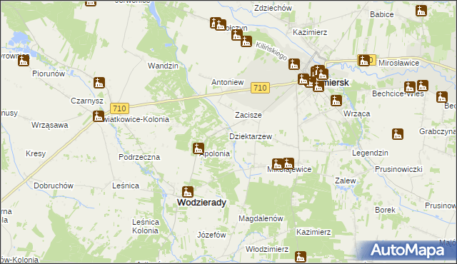 mapa Dziektarzew, Dziektarzew na mapie Targeo