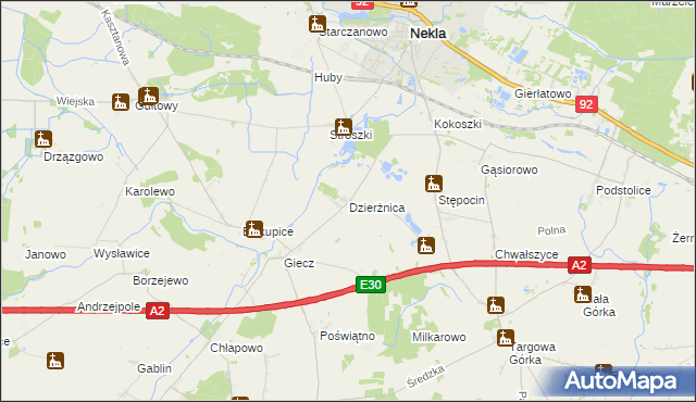 mapa Dzierżnica, Dzierżnica na mapie Targeo