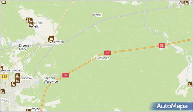 mapa Dzikowo gmina Gubin, Dzikowo gmina Gubin na mapie Targeo