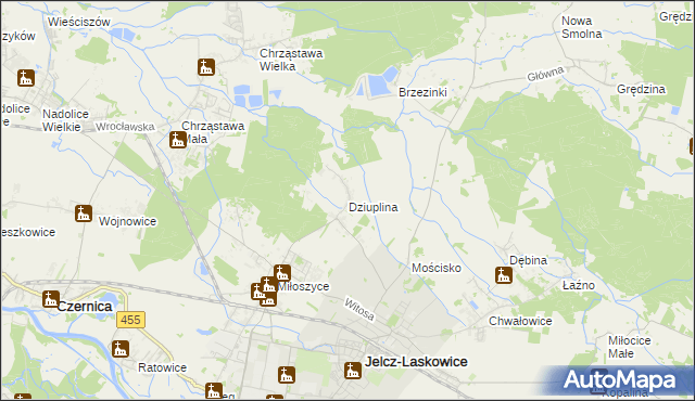 mapa Dziuplina, Dziuplina na mapie Targeo