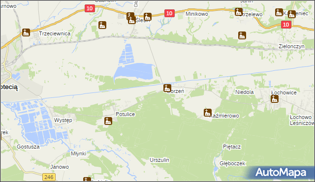 mapa Elżbiecin gmina Nakło nad Notecią, Elżbiecin gmina Nakło nad Notecią na mapie Targeo