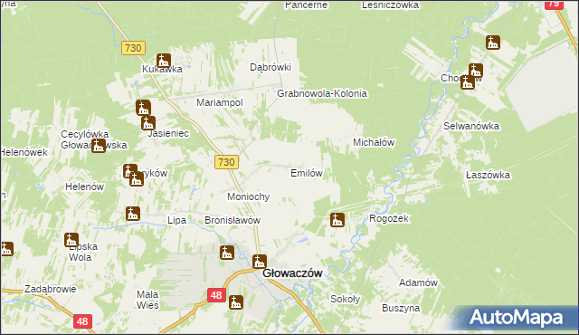 mapa Emilów, Emilów na mapie Targeo