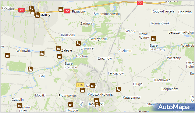 mapa Erazmów, Erazmów na mapie Targeo