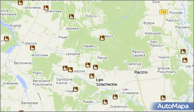 mapa Felicja, Felicja na mapie Targeo