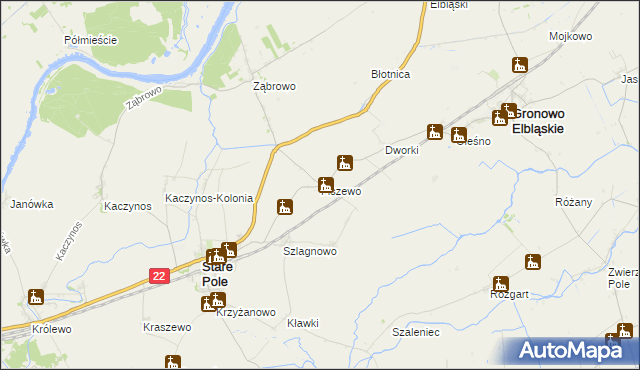 mapa Fiszewo gmina Gronowo Elbląskie, Fiszewo gmina Gronowo Elbląskie na mapie Targeo