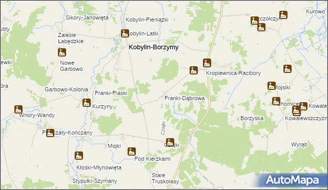 mapa Franki-Dąbrowa, Franki-Dąbrowa na mapie Targeo