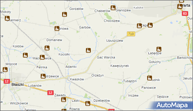 mapa Gać Warcka, Gać Warcka na mapie Targeo
