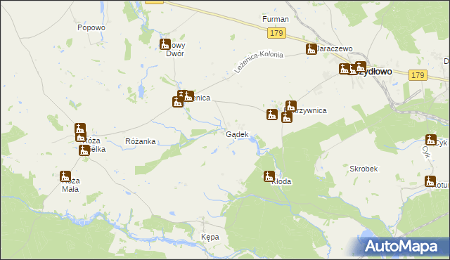 mapa Gądek, Gądek na mapie Targeo