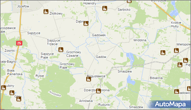 mapa Gadów, Gadów na mapie Targeo