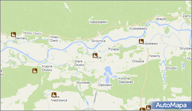 mapa Gaj gmina Przytoczna, Gaj gmina Przytoczna na mapie Targeo