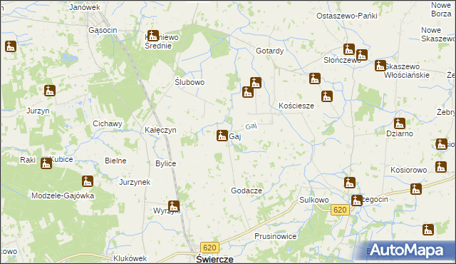 mapa Gaj gmina Świercze, Gaj gmina Świercze na mapie Targeo