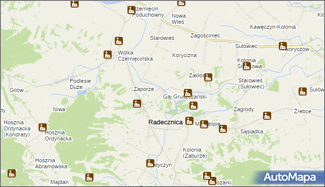 mapa Gaj Gruszczański, Gaj Gruszczański na mapie Targeo