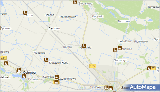 mapa Gaj Mały gmina Obrzycko, Gaj Mały gmina Obrzycko na mapie Targeo