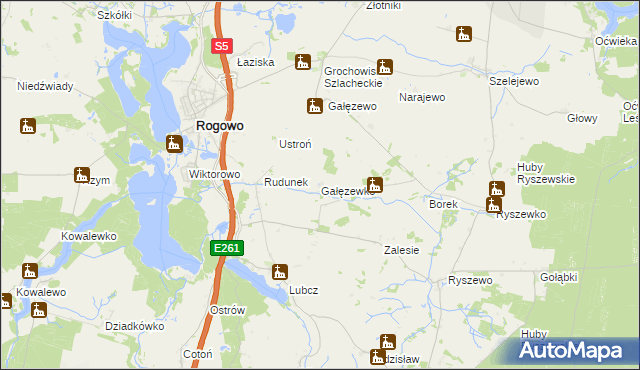 mapa Gałęzewko, Gałęzewko na mapie Targeo