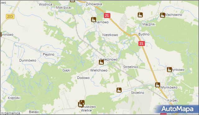 mapa Gałęzinowo, Gałęzinowo na mapie Targeo