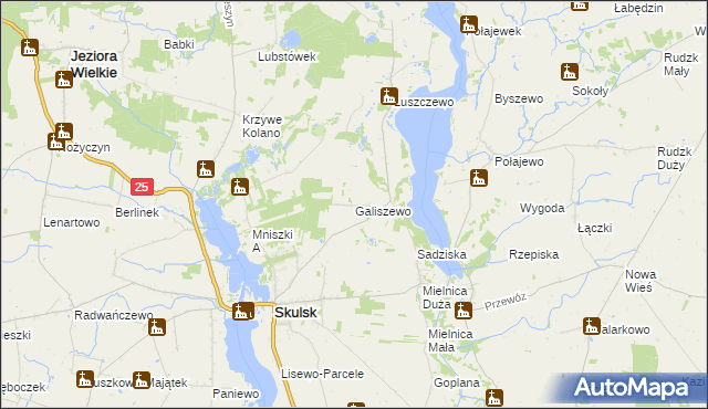 mapa Galiszewo, Galiszewo na mapie Targeo