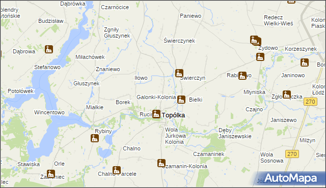 mapa Galonki gmina Topólka, Galonki gmina Topólka na mapie Targeo