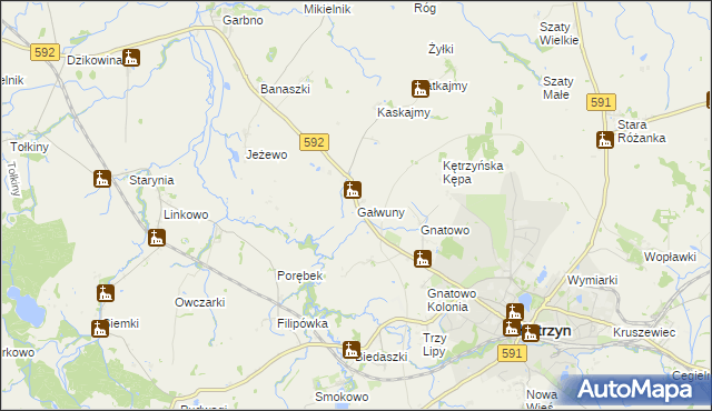 mapa Gałwuny, Gałwuny na mapie Targeo