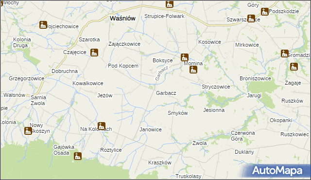 mapa Garbacz, Garbacz na mapie Targeo