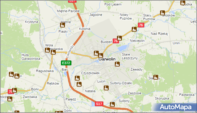 mapa Garwolin, Garwolin na mapie Targeo