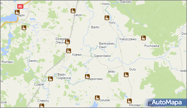 mapa Gąsiorówko, Gąsiorówko na mapie Targeo