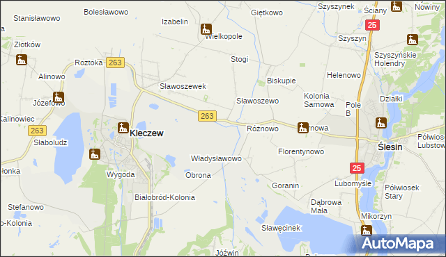 mapa Genowefa gmina Kleczew, Genowefa gmina Kleczew na mapie Targeo