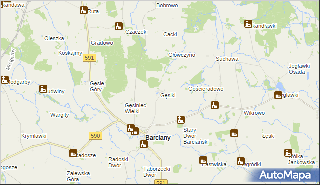 mapa Gęsiki, Gęsiki na mapie Targeo