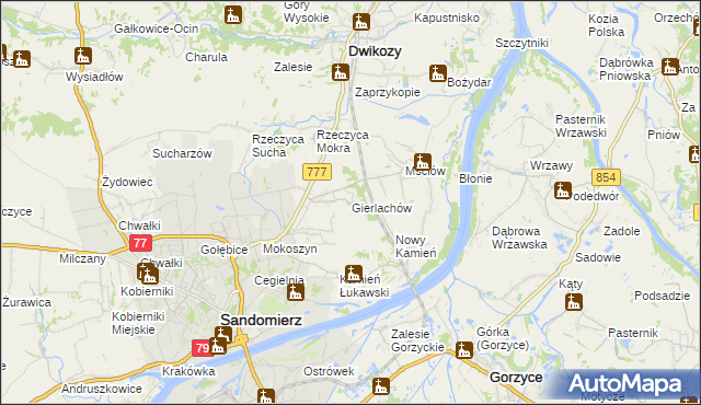 mapa Gierlachów, Gierlachów na mapie Targeo
