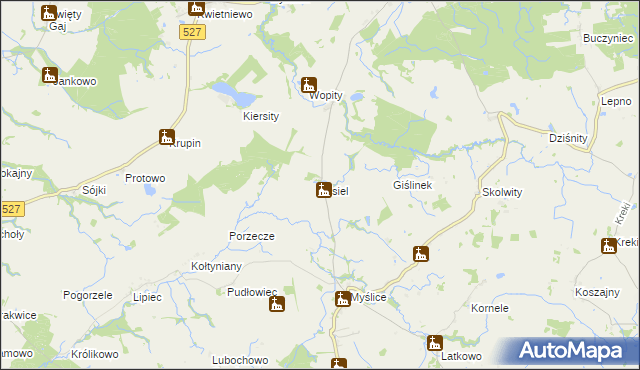 mapa Gisiel gmina Stary Dzierzgoń, Gisiel gmina Stary Dzierzgoń na mapie Targeo