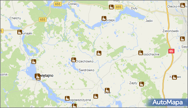 mapa Giże gmina Olecko, Giże gmina Olecko na mapie Targeo