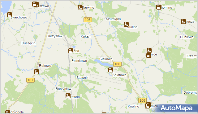 mapa Giżkowo, Giżkowo na mapie Targeo