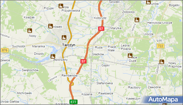mapa Gładków, Gładków na mapie Targeo
