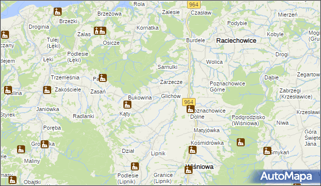 mapa Glichów, Glichów na mapie Targeo
