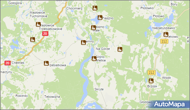 mapa Gliśno Wielkie, Gliśno Wielkie na mapie Targeo