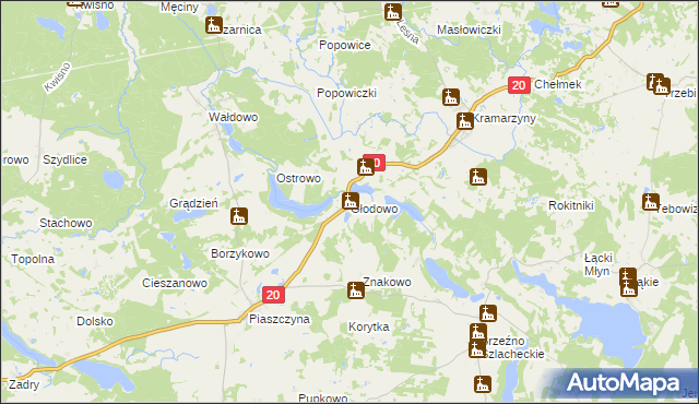 mapa Głodowo gmina Miastko, Głodowo gmina Miastko na mapie Targeo
