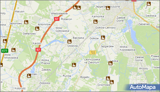 mapa Głosków-Letnisko, Głosków-Letnisko na mapie Targeo