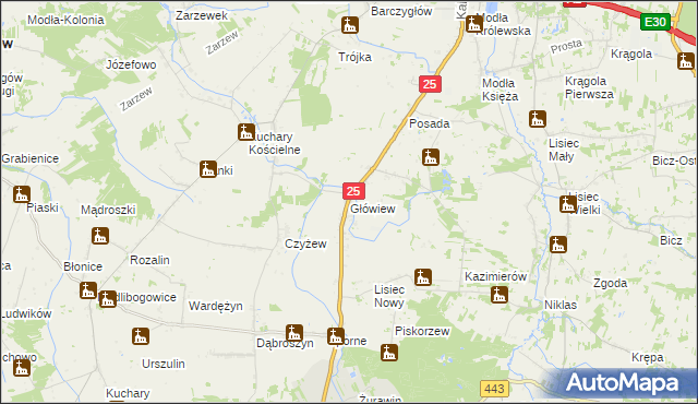 mapa Główiew, Główiew na mapie Targeo