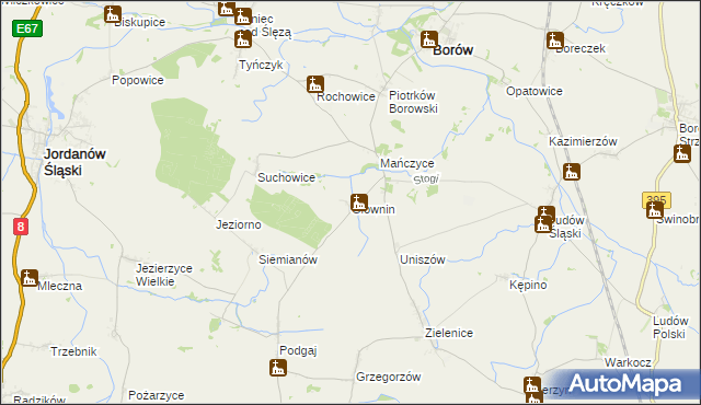 mapa Głownin, Głownin na mapie Targeo
