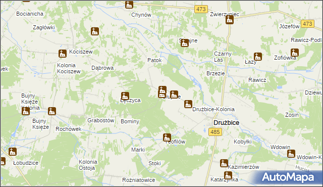 mapa Głupice, Głupice na mapie Targeo