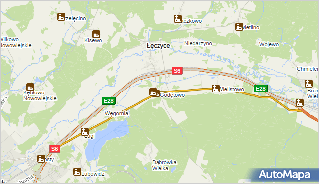 mapa Godętowo, Godętowo na mapie Targeo