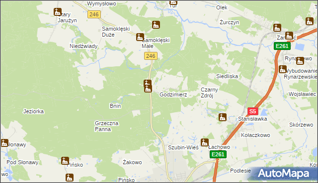 mapa Godzimierz gmina Szubin, Godzimierz gmina Szubin na mapie Targeo