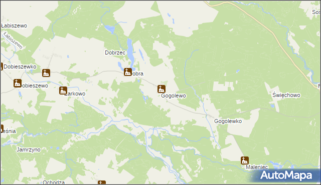 mapa Gogolewo gmina Dębnica Kaszubska, Gogolewo gmina Dębnica Kaszubska na mapie Targeo