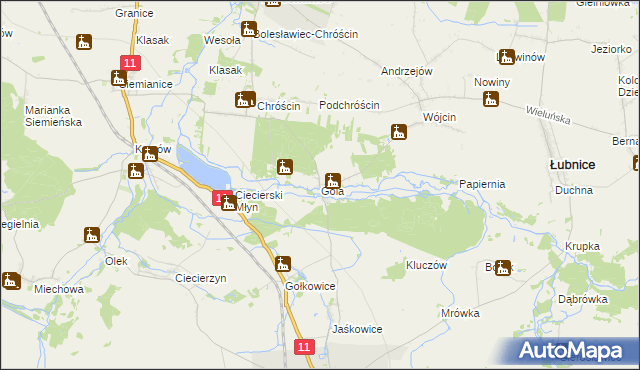 mapa Gola gmina Bolesławiec, Gola gmina Bolesławiec na mapie Targeo