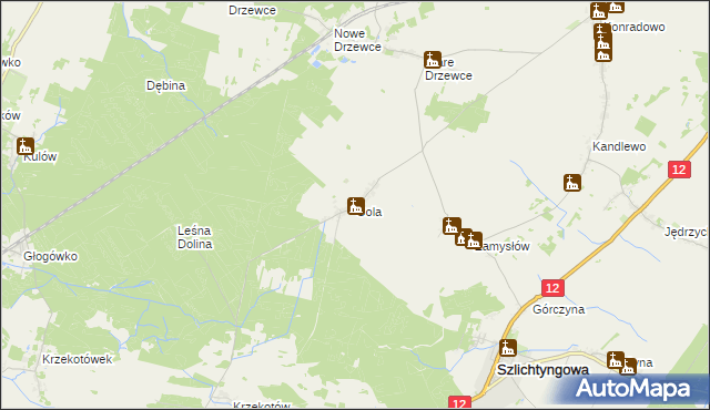 mapa Gola gmina Szlichtyngowa, Gola gmina Szlichtyngowa na mapie Targeo