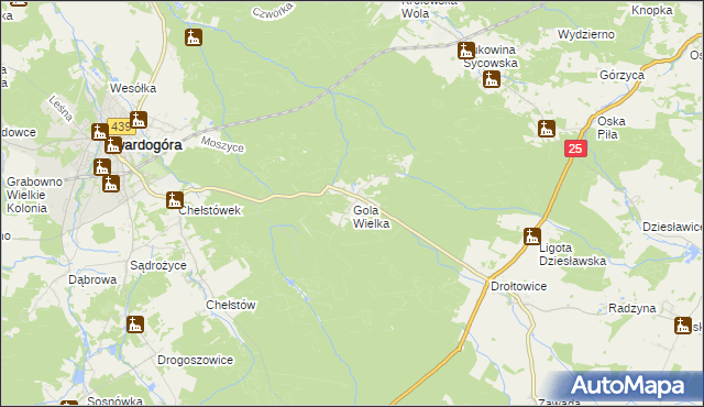 mapa Gola Wielka, Gola Wielka na mapie Targeo
