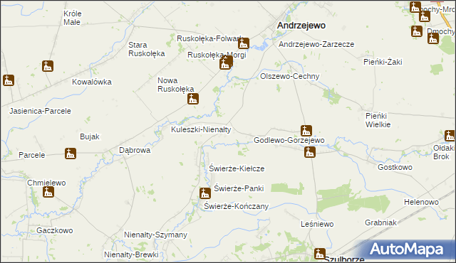 mapa Gołębie-Leśniewo, Gołębie-Leśniewo na mapie Targeo
