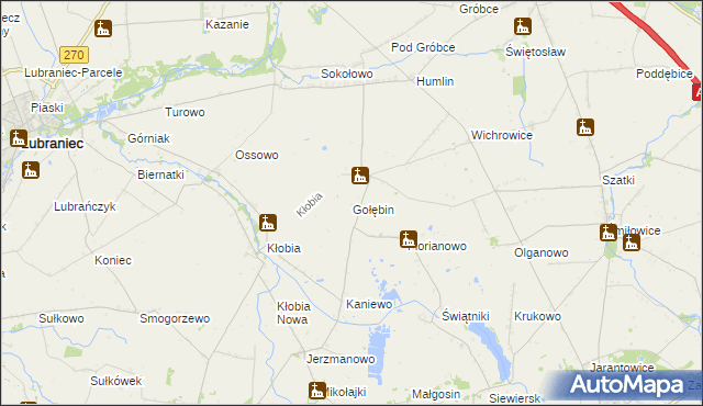 mapa Gołębin, Gołębin na mapie Targeo