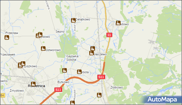 mapa Golęczewo, Golęczewo na mapie Targeo